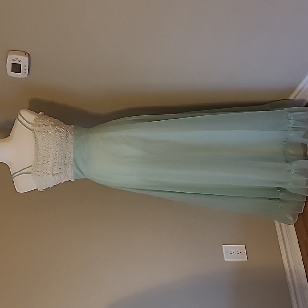 Mint Green True Vintage dress us size 5 ruffle top